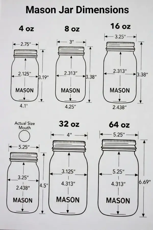 Mason Jar Dimensions